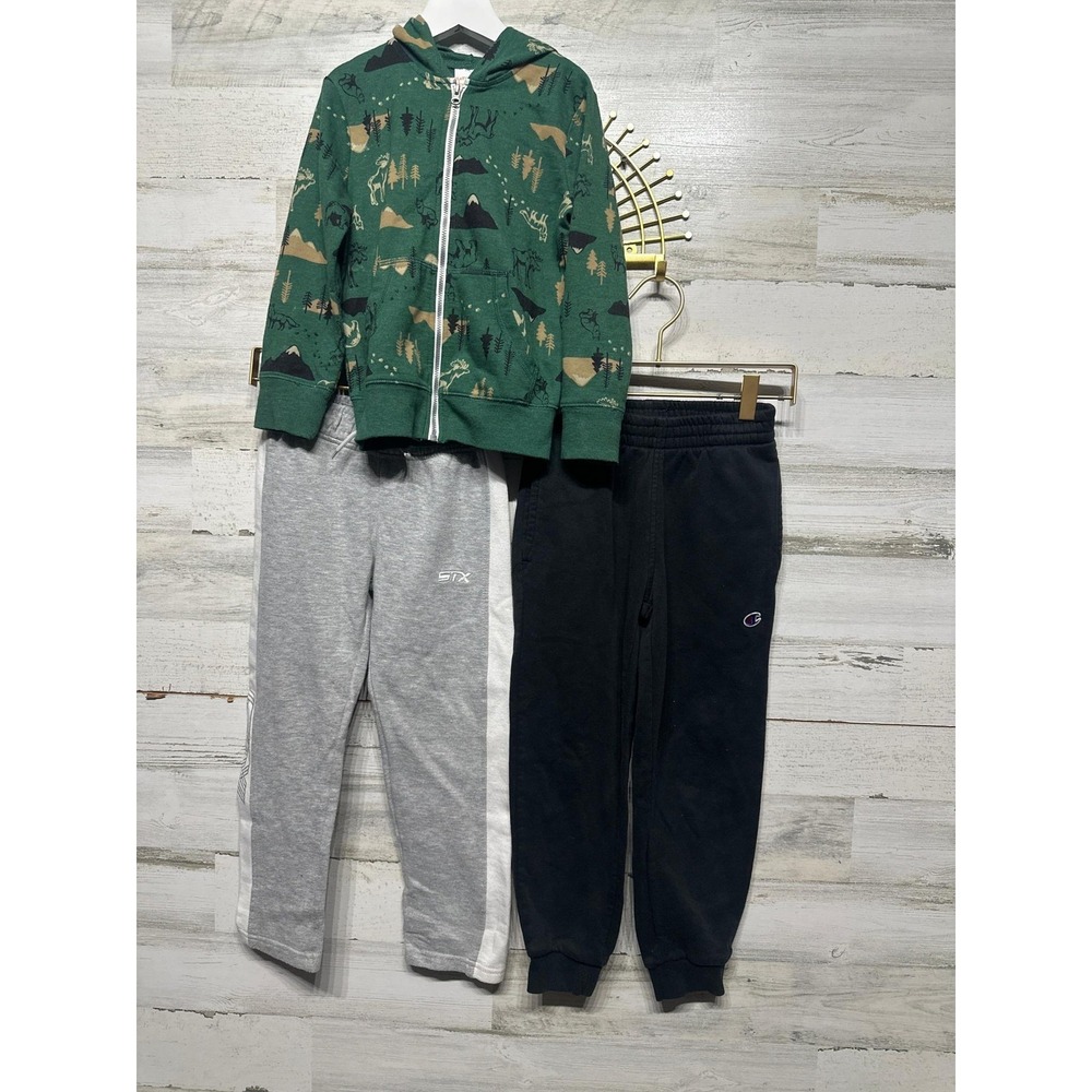 Cat & Jack STX Champion Hoodie Joggers Set Boys 5 Green Grey Black